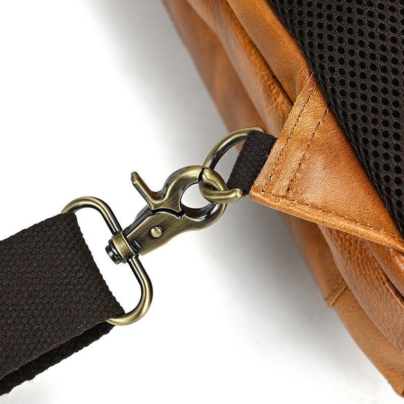 Cross Body Sling Bag Pre Mužov Z Hovädzej Kože