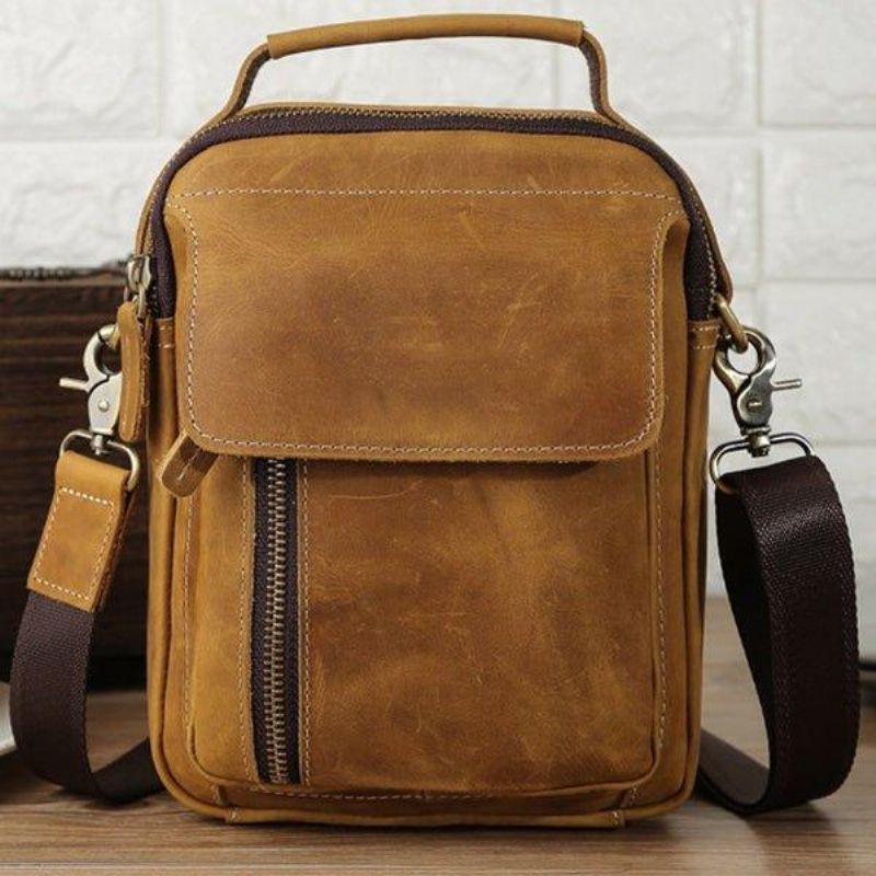 Crossbody Messenger Bag Pánska Kožená Malá