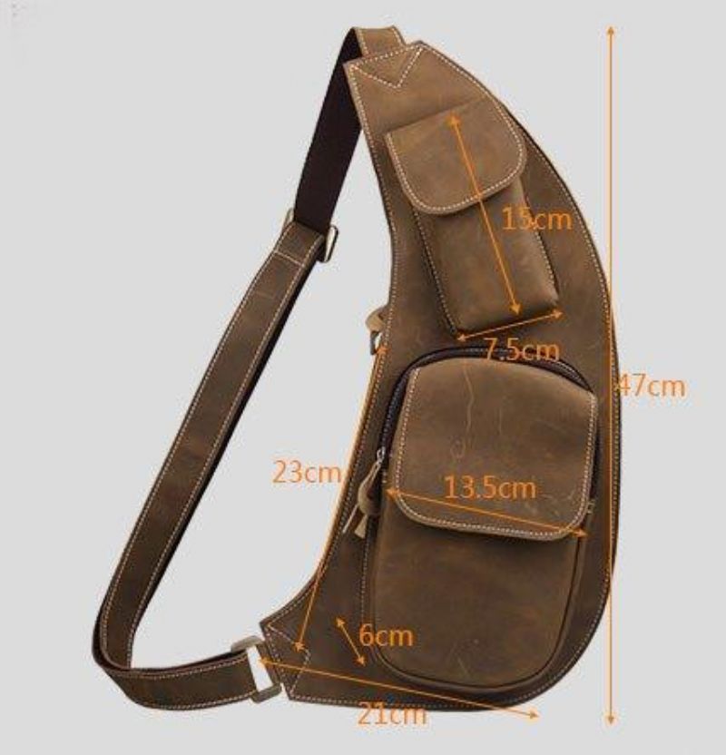 Crossbody Sling Bag Pánska Kožená Crazy Horse