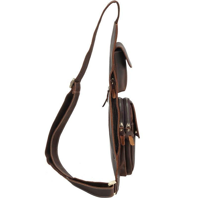 Crossbody Sling Bag Pánska Kožená Crazy Horse