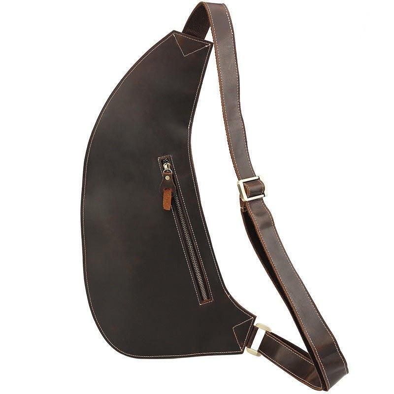 Crossbody Sling Bag Pánska Kožená Crazy Horse