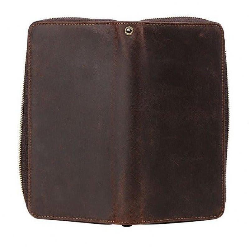 Dlhé Peňaženky Brown Crazy Horse Leather Pre Mužov