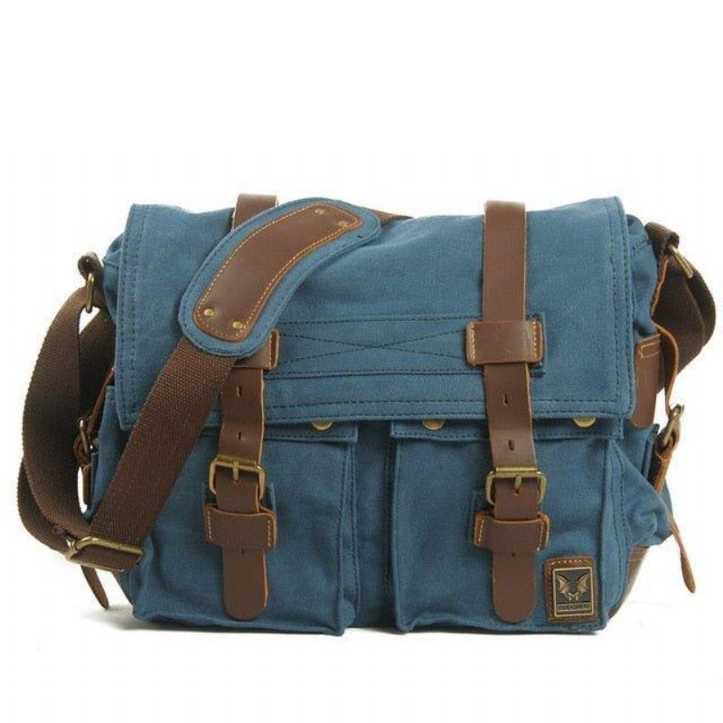 Kožená Plátená Taška Na Fotoaparát Vintage Messenger Bag