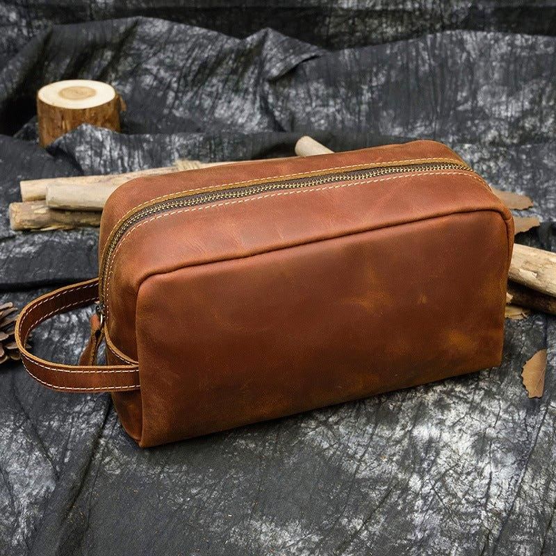 Kožená Toaletná Taška Dopp Kit Na Holenie