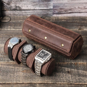 Kožené Puzdro Na 3 Hodinky Hexagon Watch Roll Case