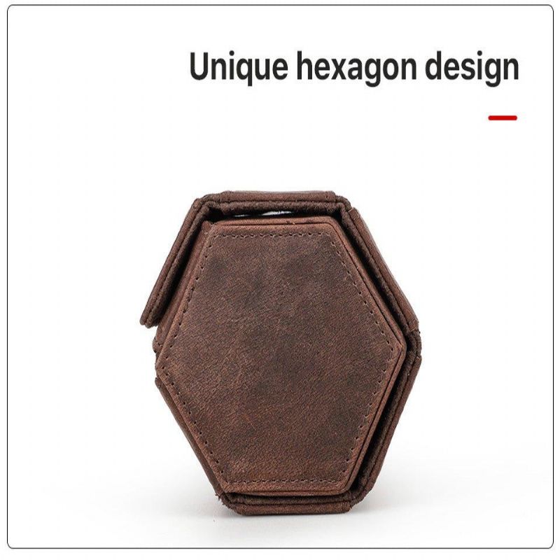 Kožené Puzdro Na 3 Hodinky Hexagon Watch Roll Case