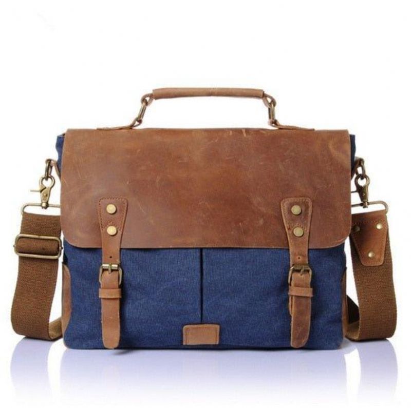 Messenger Bag Satchel Vintage Plátenná Koža