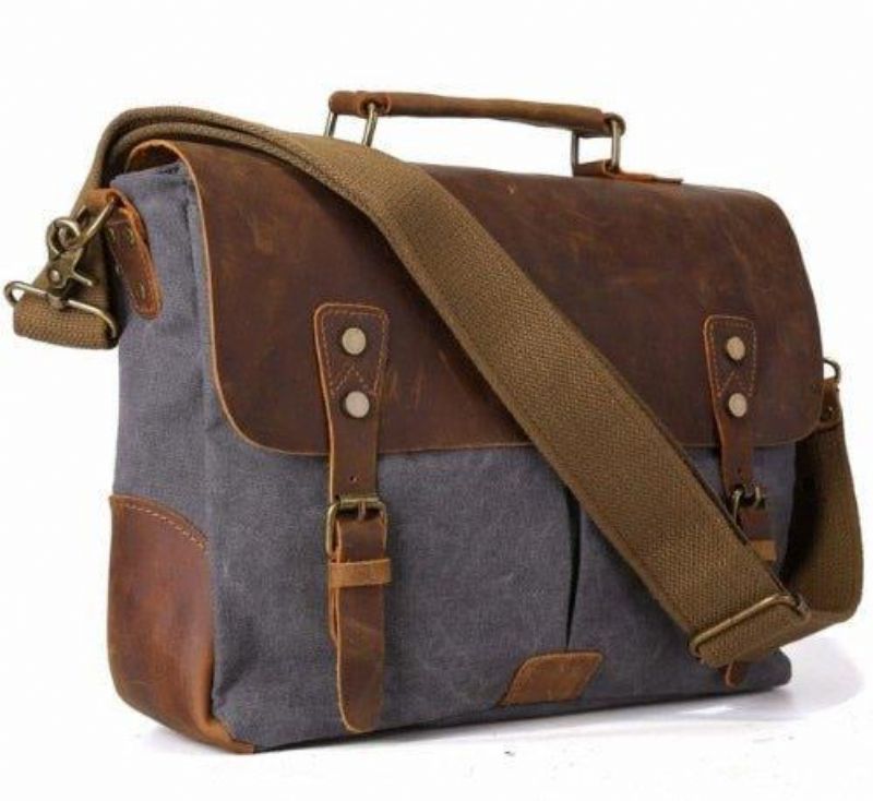 Messenger Bag Satchel Vintage Plátenná Koža