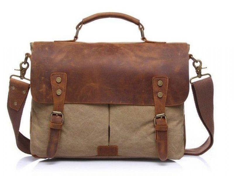 Messenger Bag Satchel Vintage Plátenná Koža