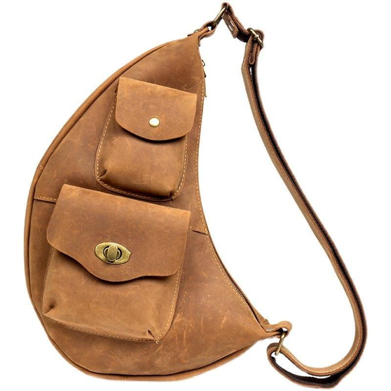 Pánska Crossbody Leather Pack Sling