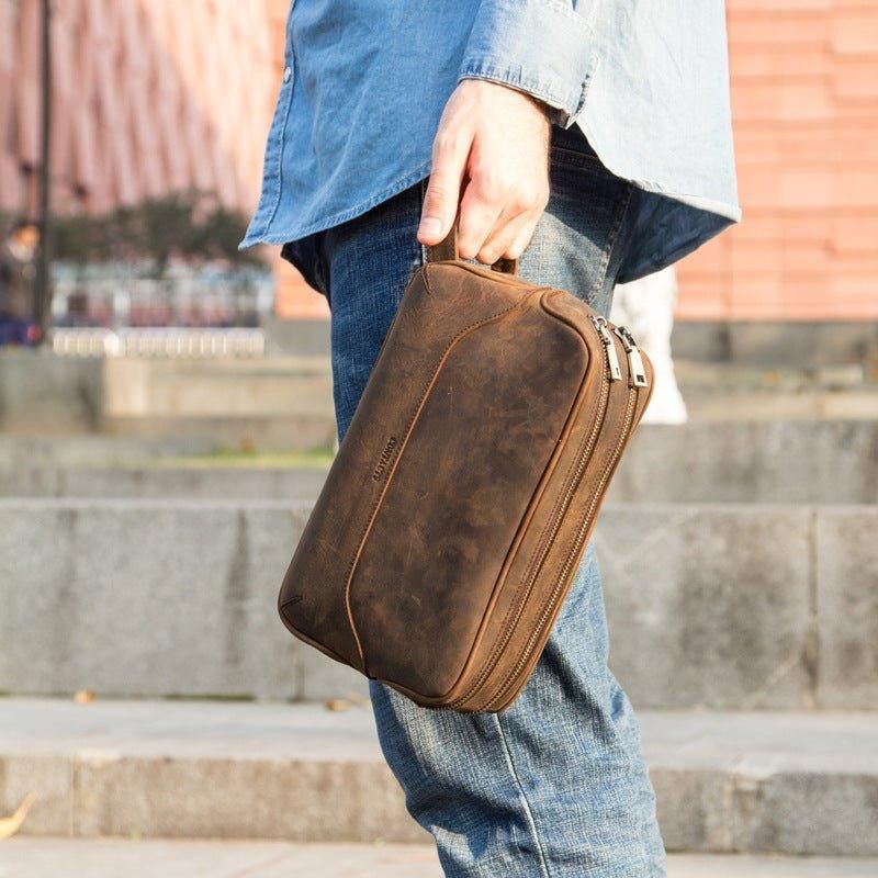 Pánska Kožená Taška Dopp Kit