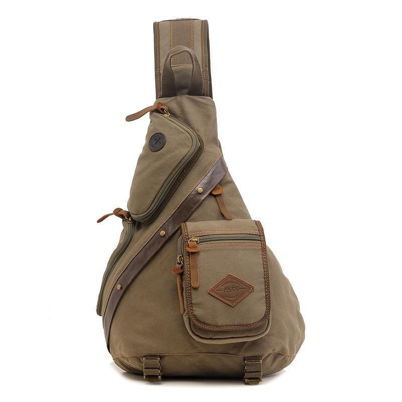 Pánska Taška Na Hrudník Vintage Canvas Sling Bag