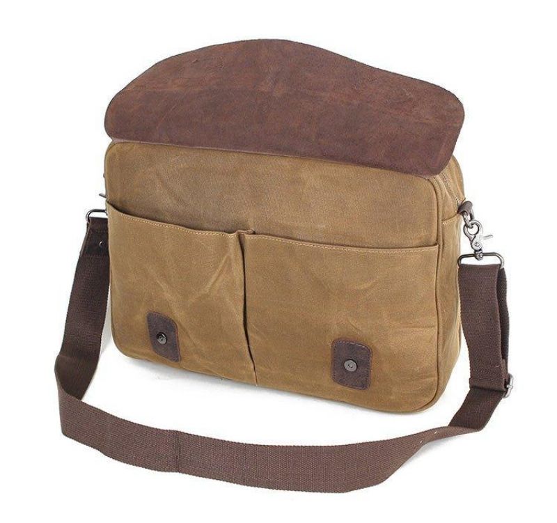 Pánska Taška Satchel Messenger Z Plátna A Kože