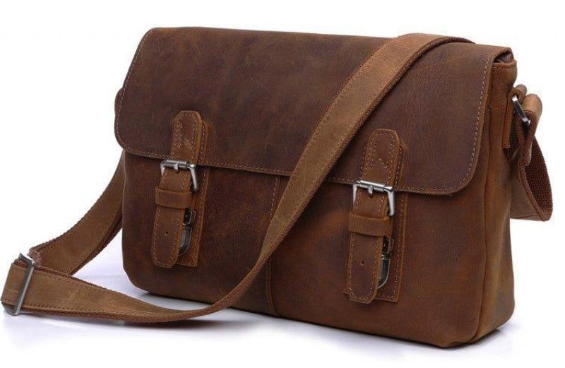 Pánska Vintage Kožená Crossbody Taška