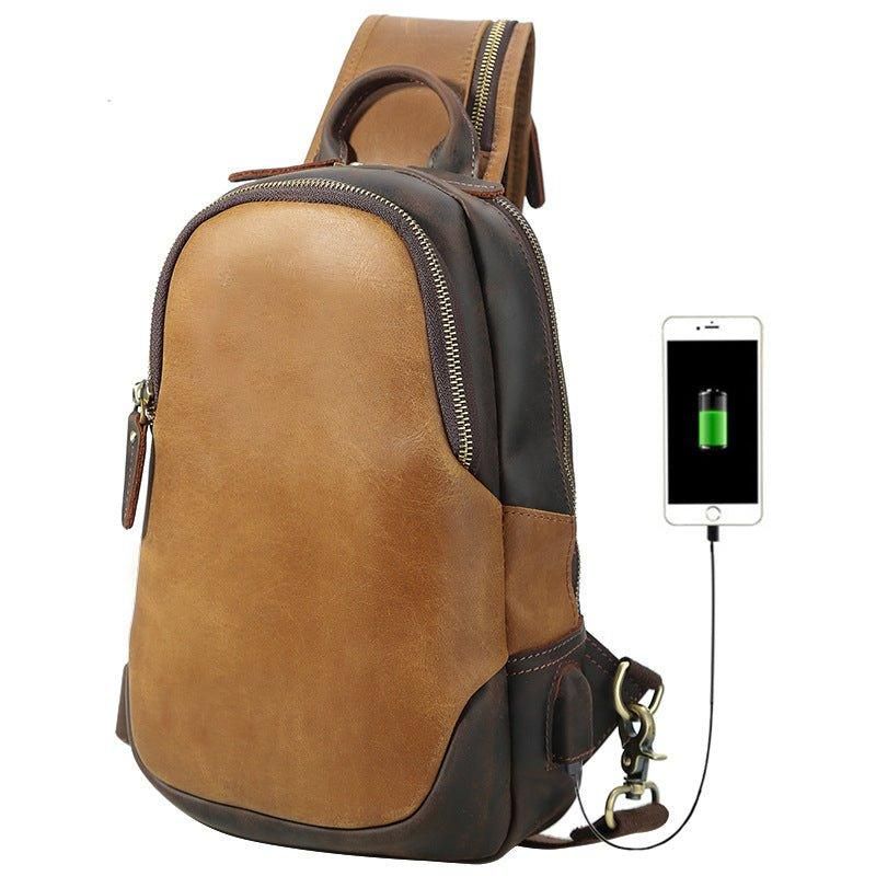 Pánsky Crossbody Kožený Batoh