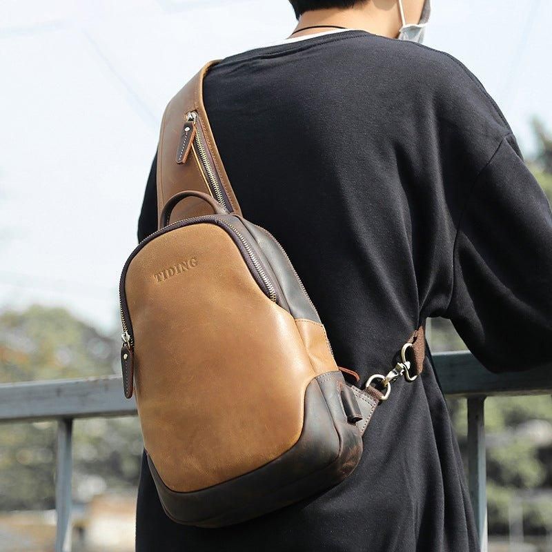 Pánsky Crossbody Kožený Batoh