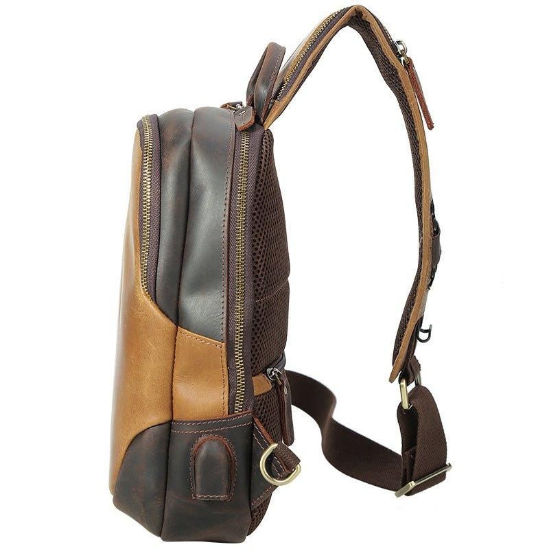 Pánsky Crossbody Kožený Batoh