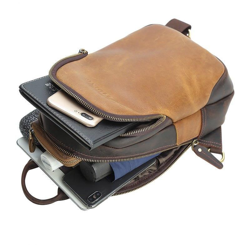 Pánsky Crossbody Kožený Batoh