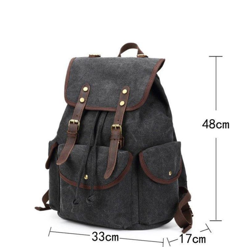 Pánsky Ležérny Plátenný Batoh Vintage Camping Daypack