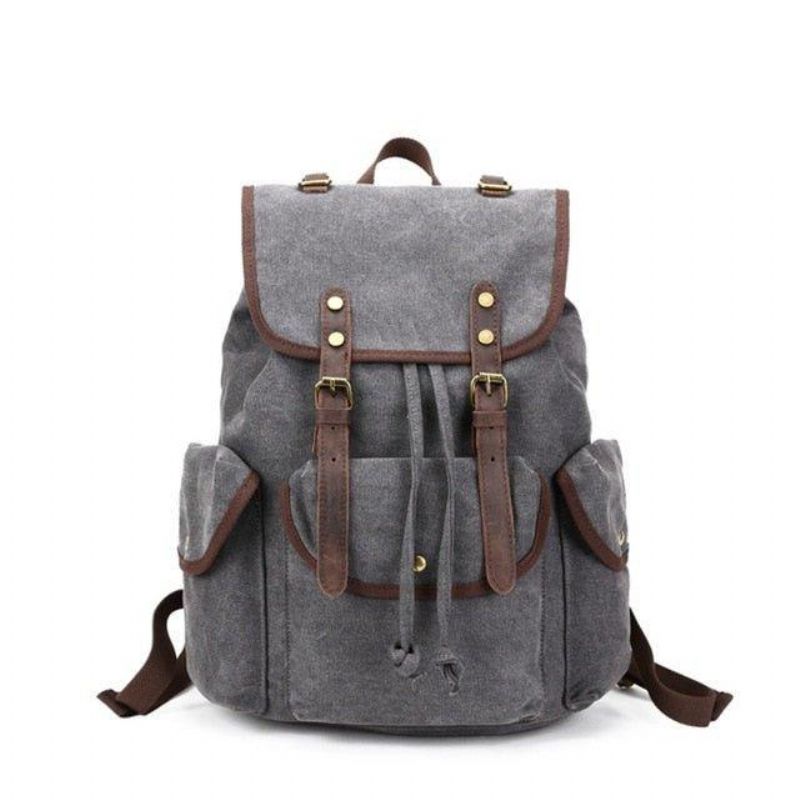 Pánsky Ležérny Plátenný Batoh Vintage Camping Daypack