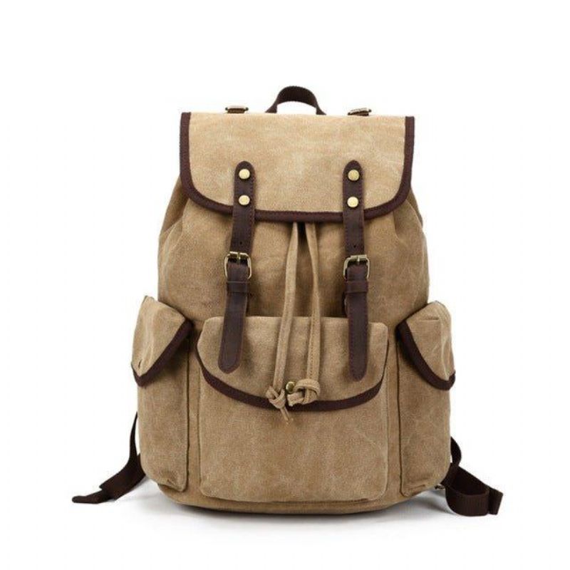 Pánsky Ležérny Plátenný Batoh Vintage Camping Daypack