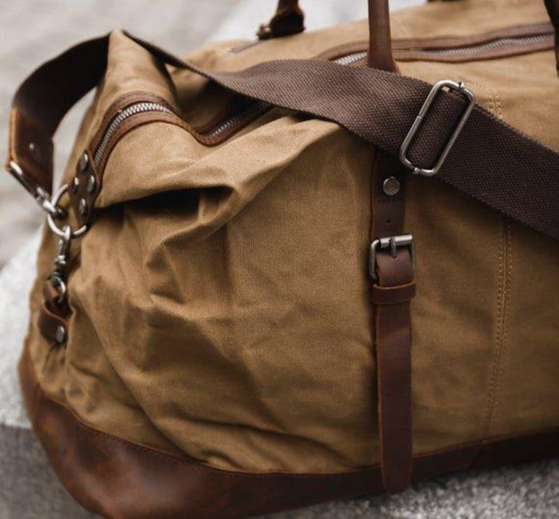 Veľká Pánska Cestovná Taška Z Voskovaného Plátna Weekender Duffle Bag