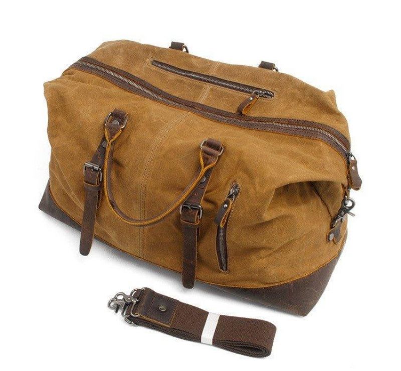 Veľká Pánska Cestovná Taška Z Voskovaného Plátna Weekender Duffle Bag