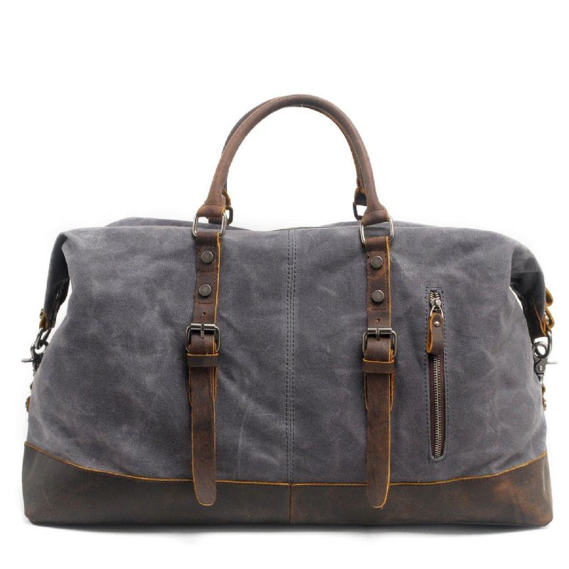 Veľká Pánska Cestovná Taška Z Voskovaného Plátna Weekender Duffle Bag