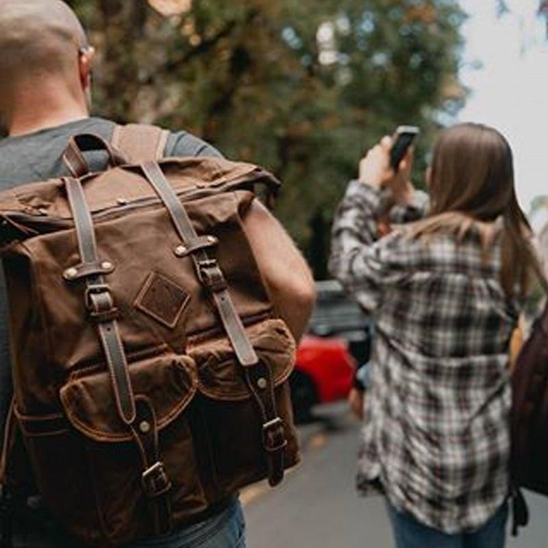 Veľký Vintage Batoh Ruksak Canvas Travel