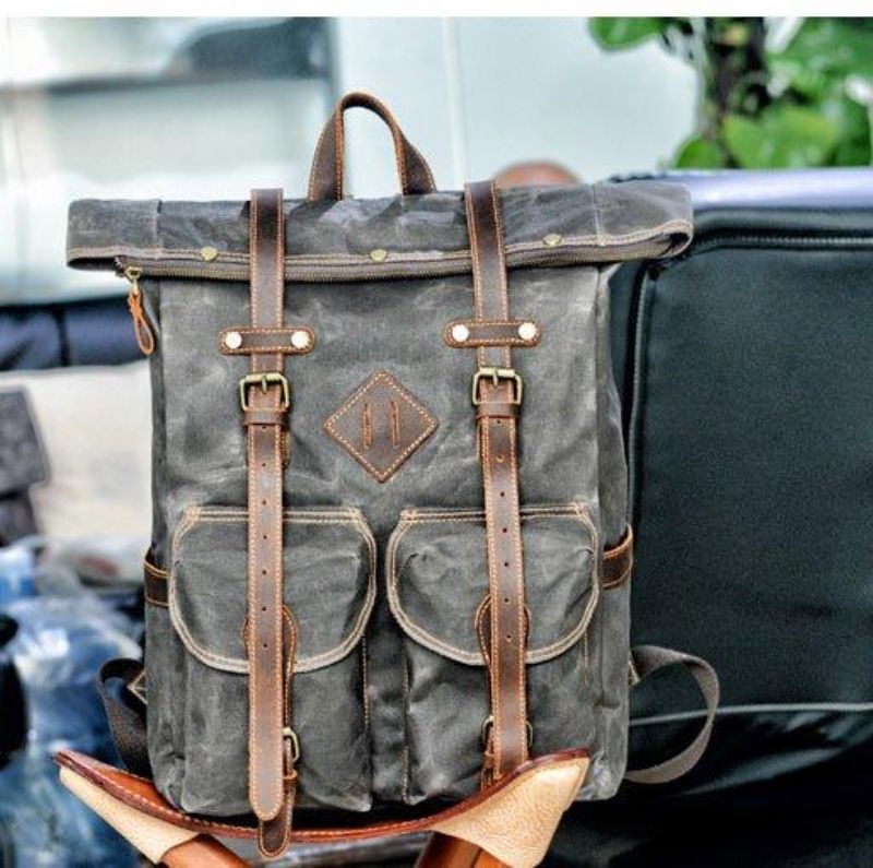 Veľký Vintage Batoh Ruksak Canvas Travel