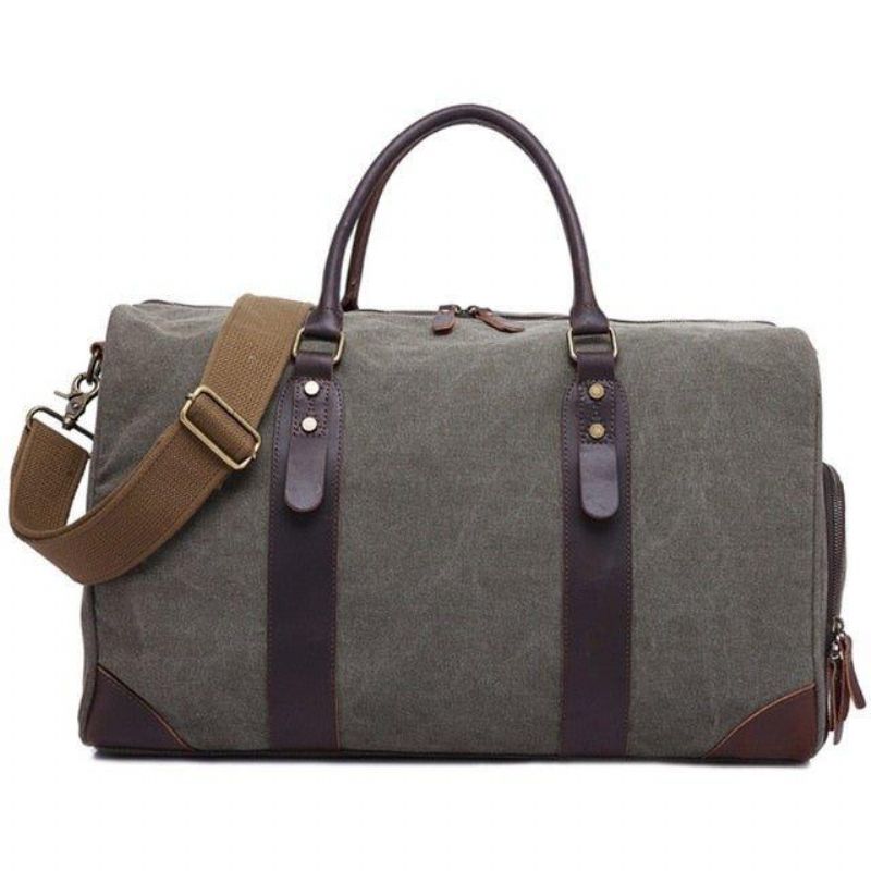 Víkendová Kabelka Canvas Duffel Leather Carry On Bag