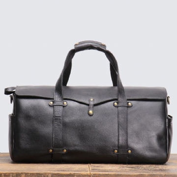 Vintage Leather Duffle Bag Pánska Kožená Víkendovka