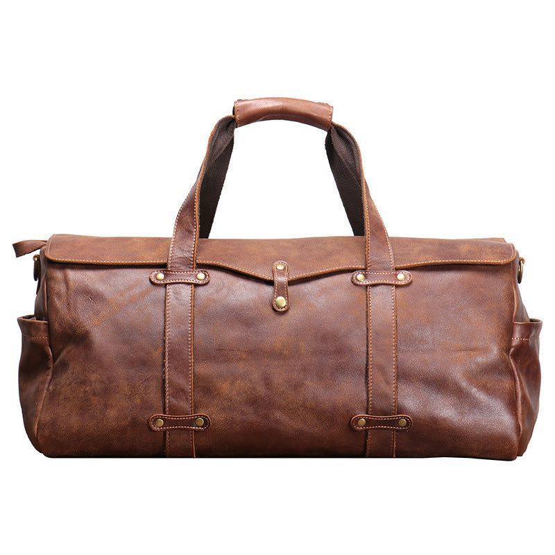 Vintage Leather Duffle Bag Pánska Kožená Víkendovka