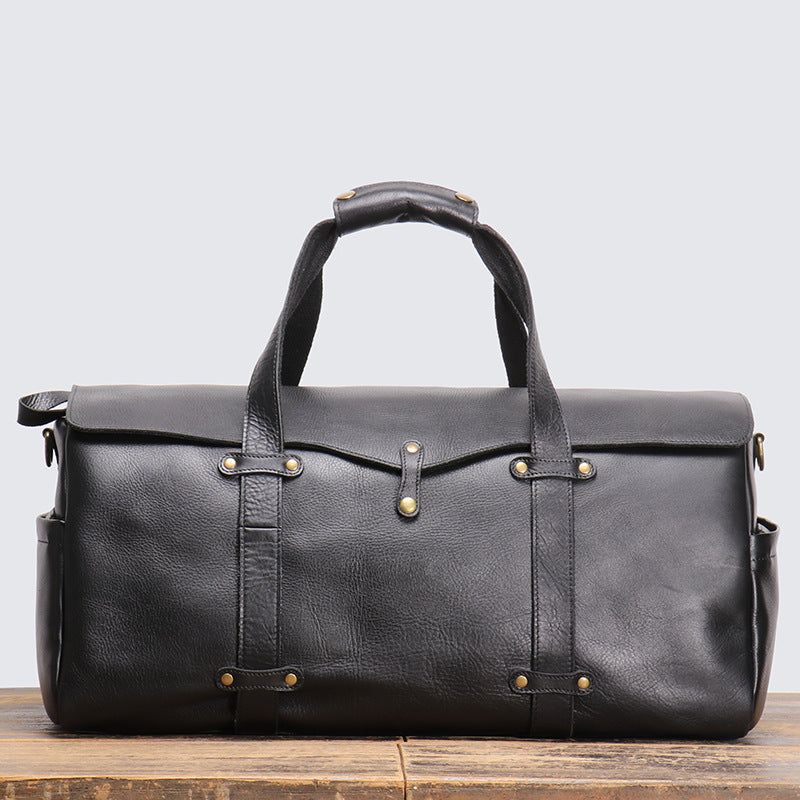 Vintage Leather Duffle Bag Pánska Kožená Víkendovka