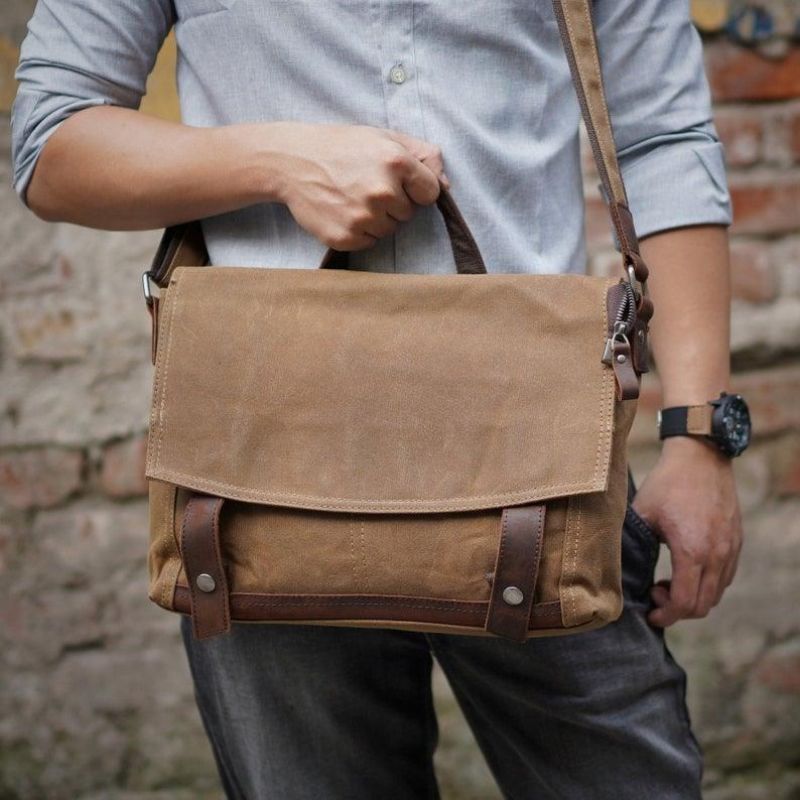 Vintage Messenger Taška Canvas Crossbody Pre Mužov