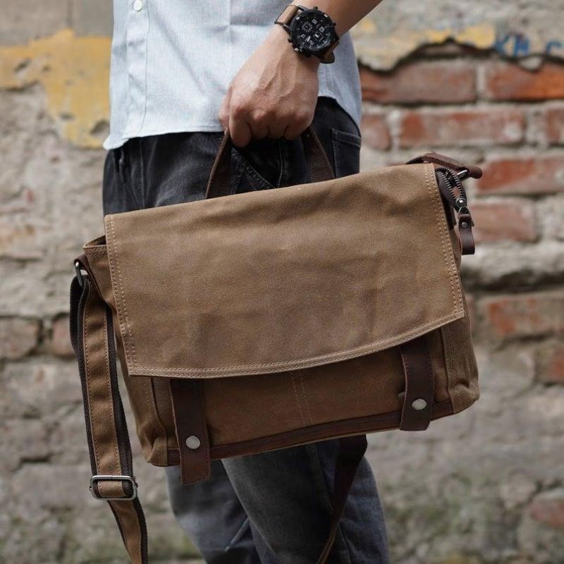 Vintage Messenger Taška Canvas Crossbody Pre Mužov