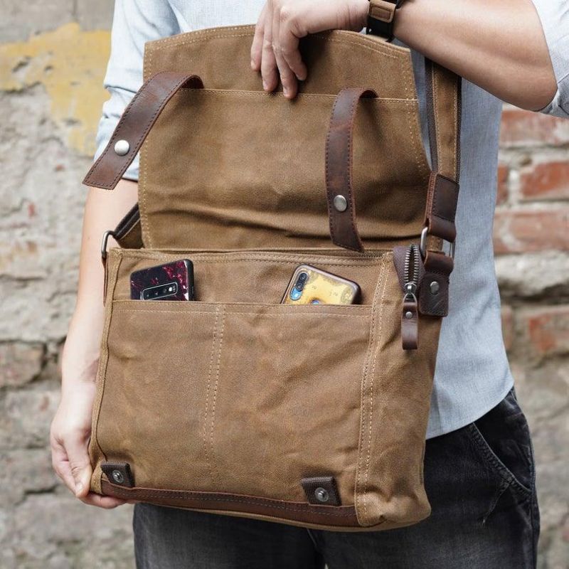 Vintage Messenger Taška Canvas Crossbody Pre Mužov