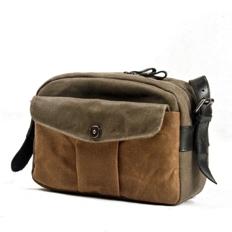 Vintage Wax Canvas Travel Camera Messenger Bag