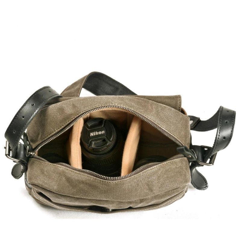 Vintage Wax Canvas Travel Camera Messenger Bag