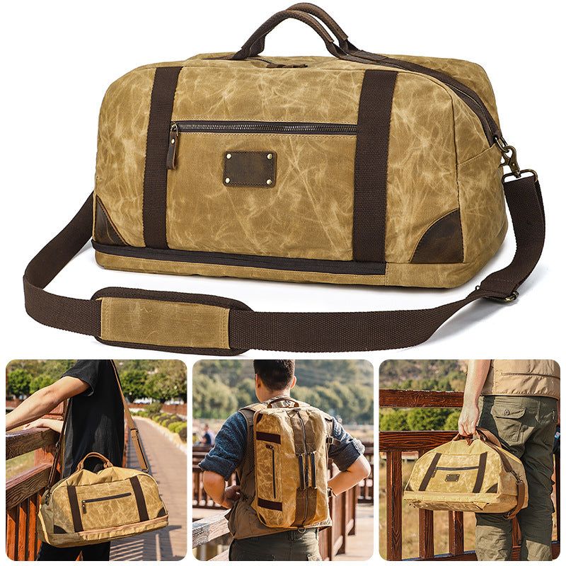 Weekender Duffle Bag Batoh Z Voskovaného Plátna